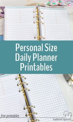 Daily planner pages are a great addition for any planner. These personal size daily planner pages can be printed out can kept in the back of your planner for those days when you need some extra planning power.