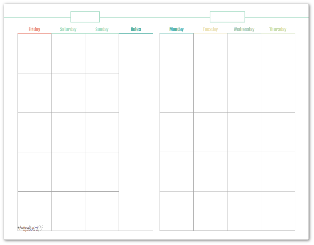 Half-size, undated monthly calendar, in mint. This printable makes a great option for planning content.