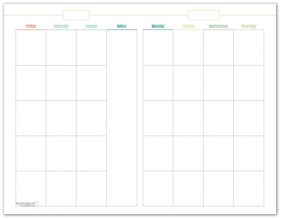 Half-size, undated monthly calendar, in yellow. This printable makes a great option for planning content.