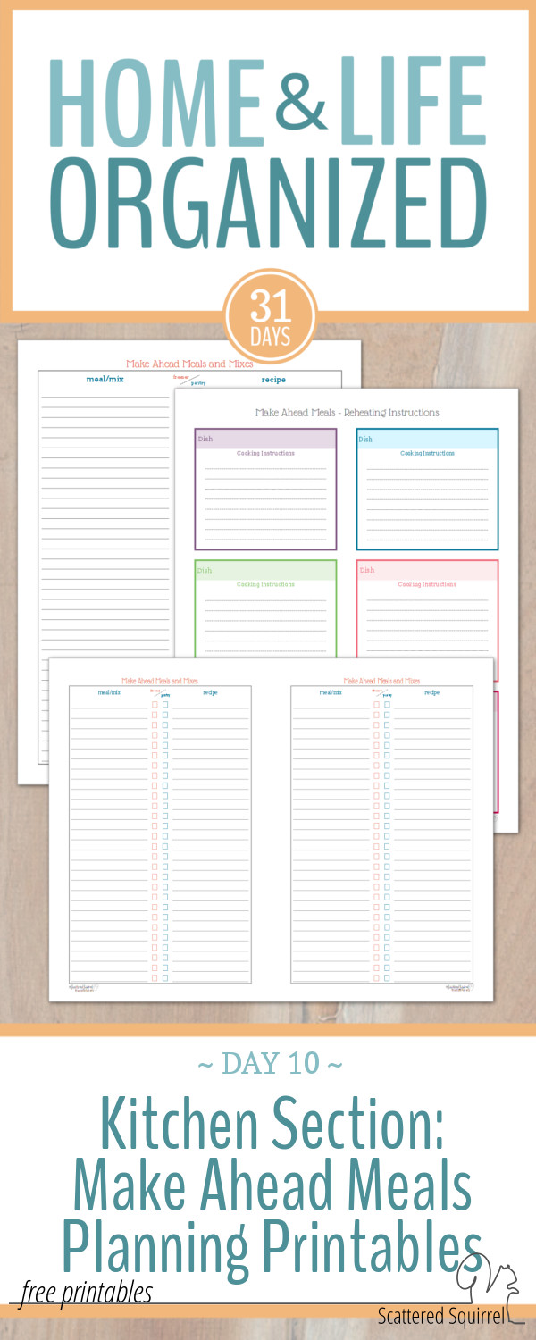 These make-ahead meal planning printables are useful tools for helping to make dinner time a little easier.