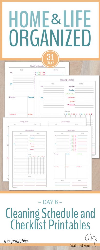 Colourful Cleaning Schedule and Checklist Printables