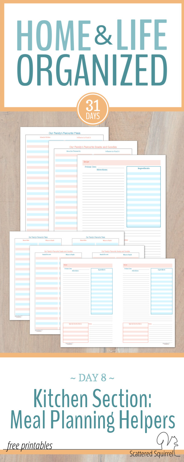 Use these handy free printable meal planning helpers to make meal planning a breeze.