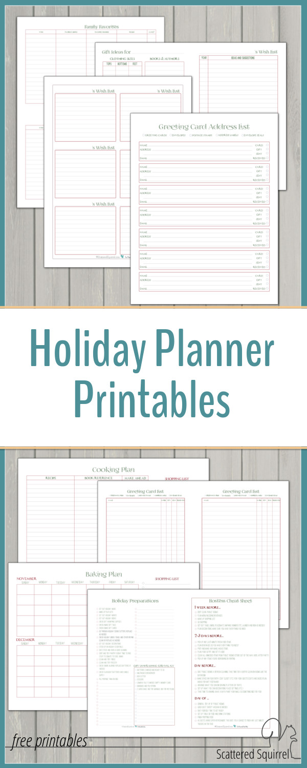 Holiday Planner Scattered Squirrel