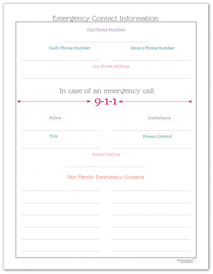 Emergency Contacts and Other Useful Home Related Information