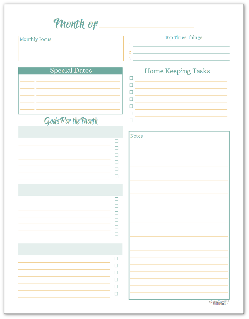 Monthly Planning Pages to Help You Reach Your Goals