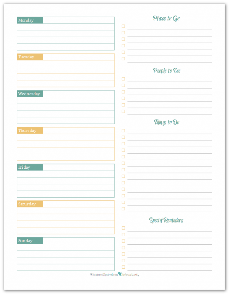 Weekly Overview Printables That Match the 2017 Calendars