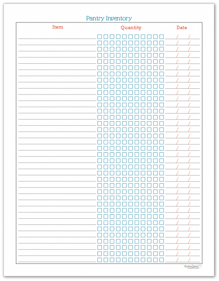 Kitchen Inventory Checklists and Shopping Lists