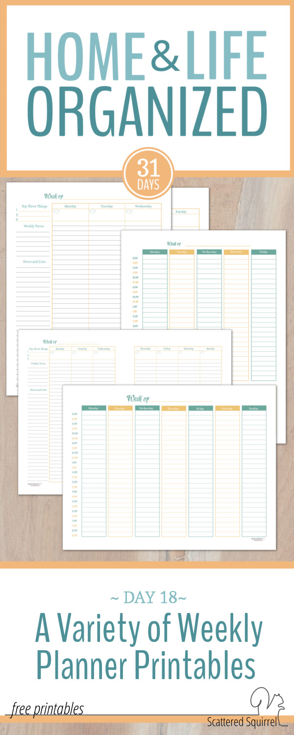 There are a variety of weekly planner printables here, you can take you pick or use them all!