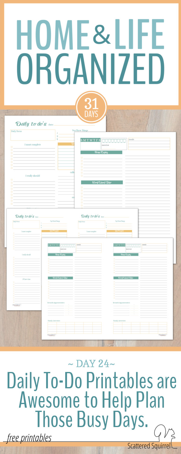 These daily to-do printables are handy tools to have in your planner for tackling those busy days.