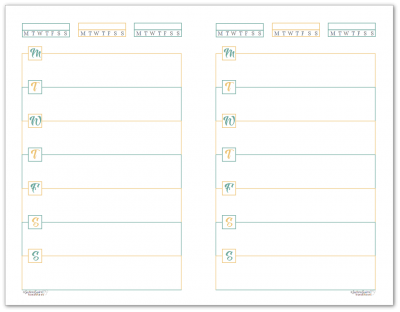 Half-Size Monday Start Weekly Planners Just for You