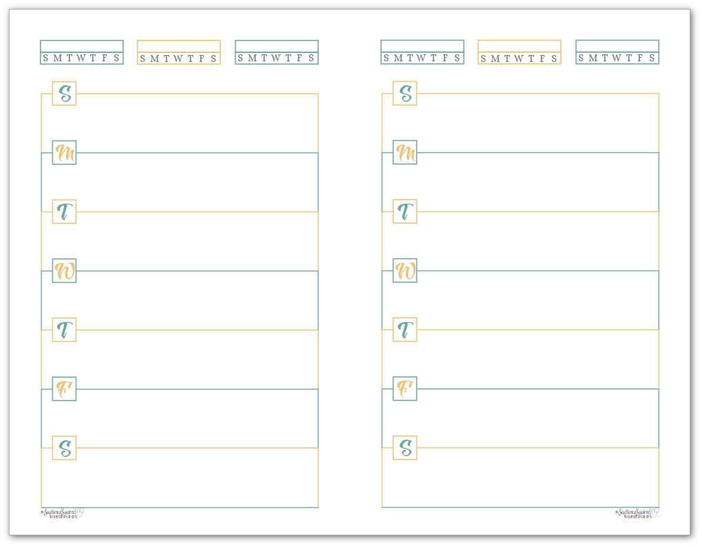 introducing the half size horizontal weekly planner printables