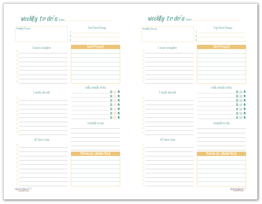 Bright and Fresh Weekly To-Do List Printables!