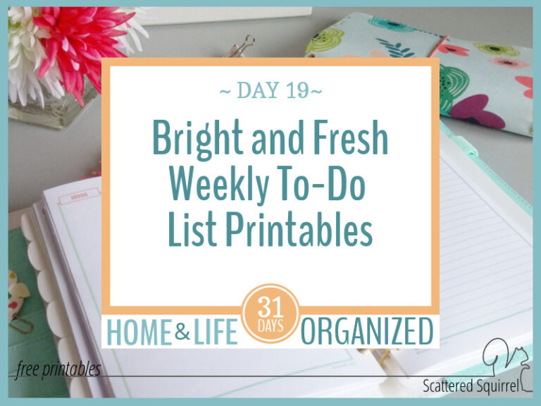 Updated weekly to-do list printables to match your 2017 calendars.