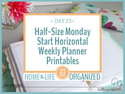 Half-Size Monday Start Weekly Planners are here.