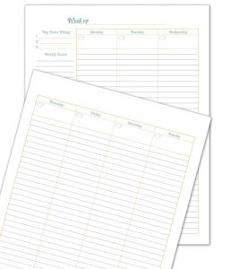 A Variety of Weekly Planner Printables for Your Planners.