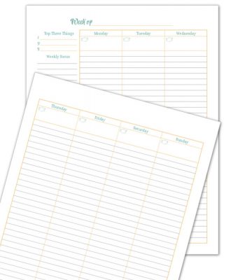 A Variety of Weekly Planner Printables for Your Planners.