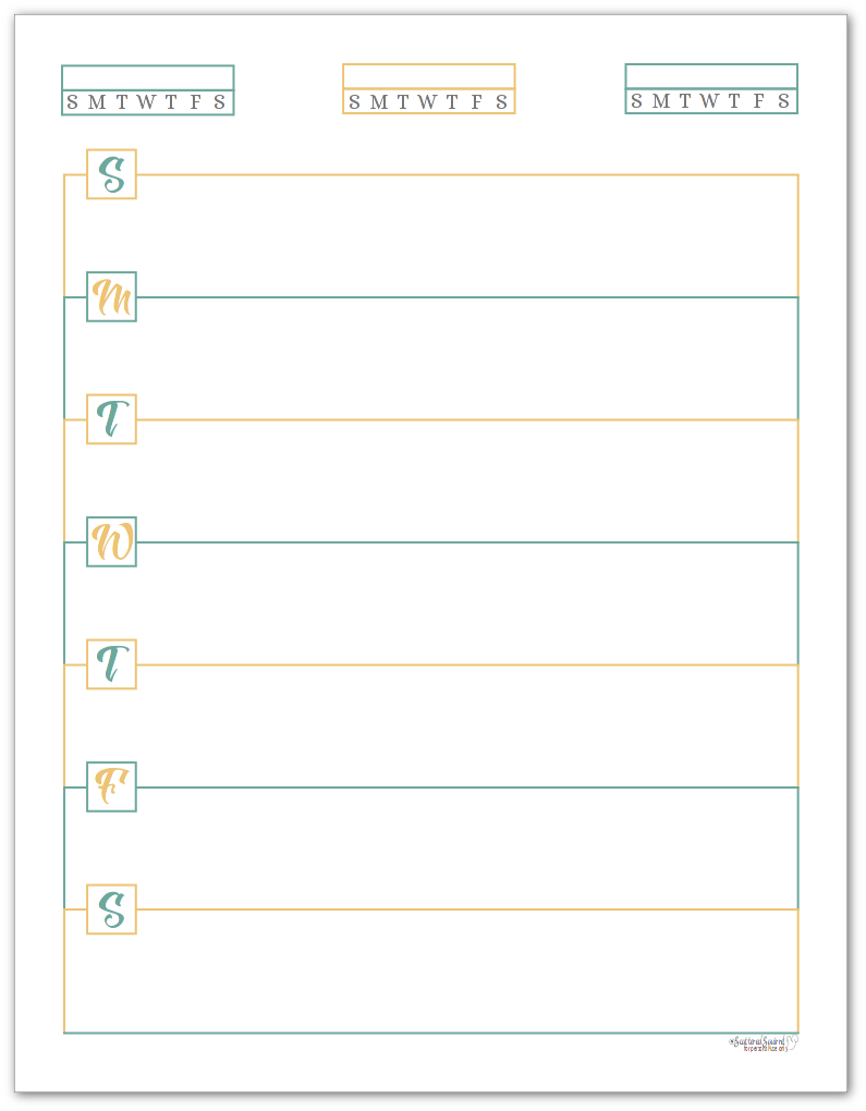 Free Printable Horizontal Weekly Planner 1267