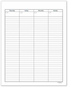 Free Black and White Weekly Planner Printables