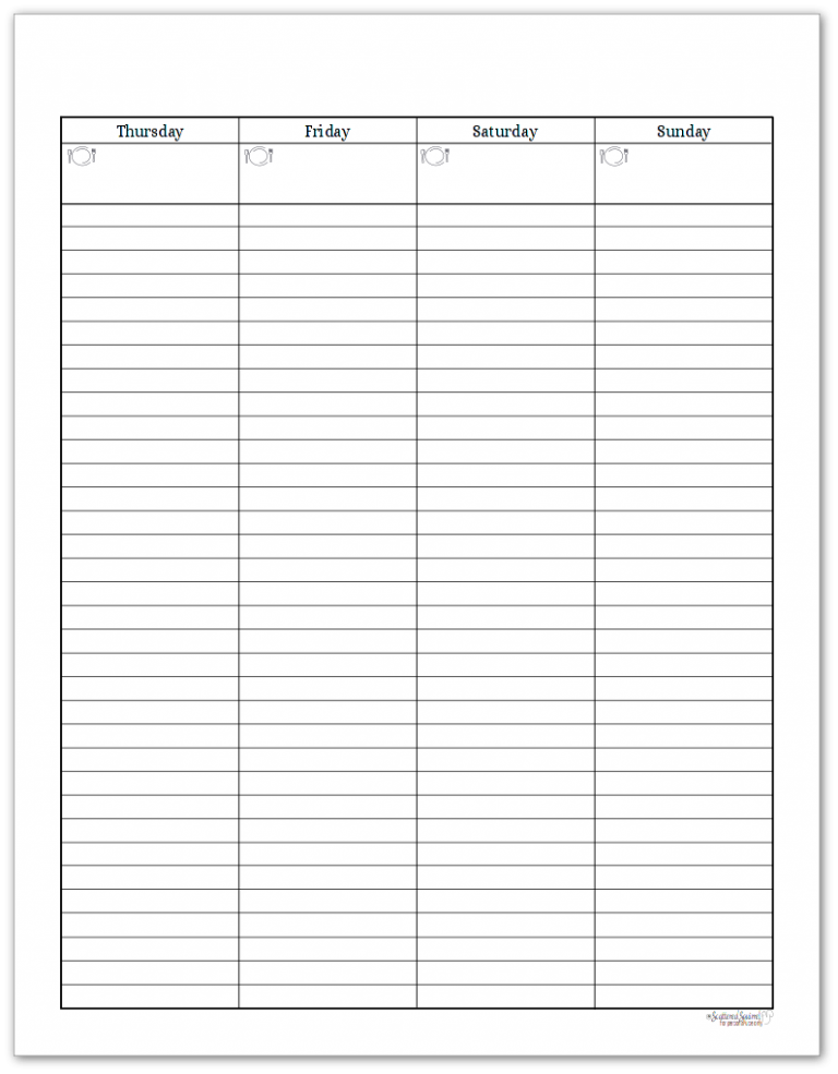 Free Black and White Weekly Planner Printables