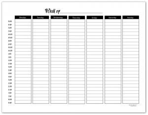 Free Black and White Weekly Planner Printables