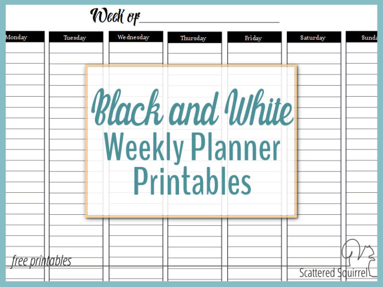 Black and White Weekly Planner Printables are here!