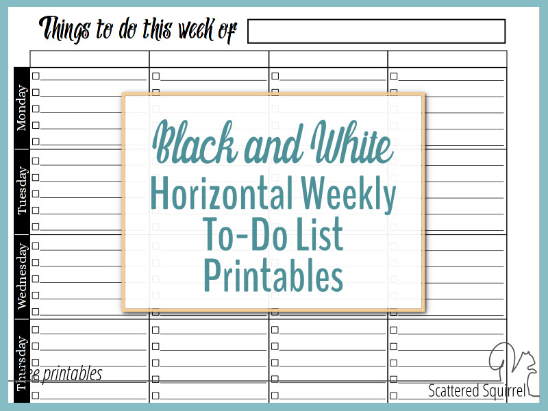 Weekly Planner Printable to Do List Vertical 