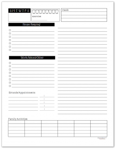 Black and White Daily Task List Planner Printables