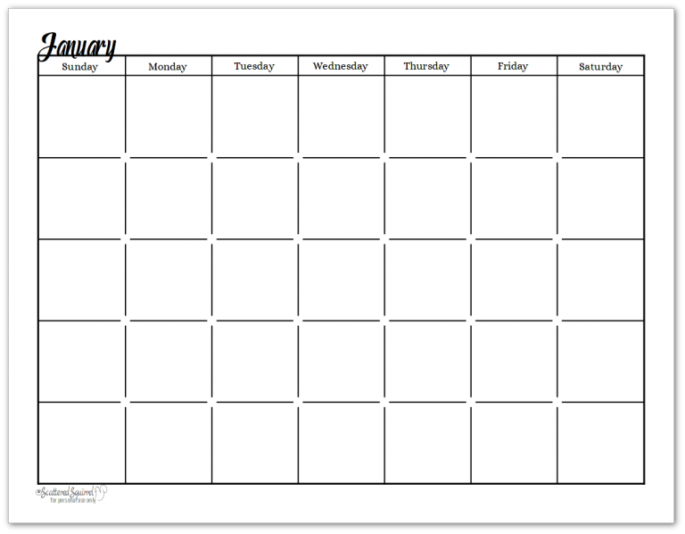 Black And White Undated Monthly Calendars Are Great Additions To Your 