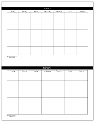 Half-Size Black and White Understated Rainbow Undated Single Page Per Month