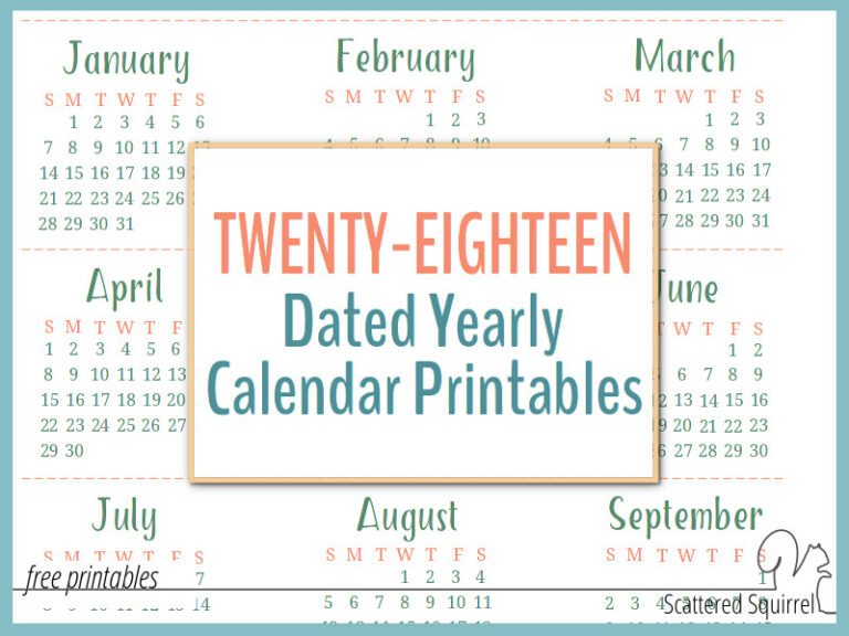 2018 dated yearly calendar printables are a great addition to your planner so you can start long term planning.