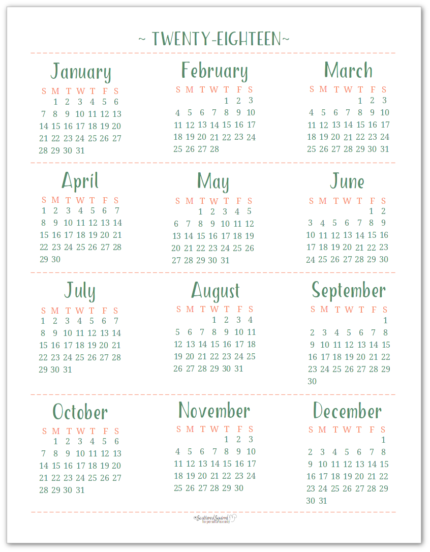 calender yearly