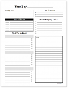 Black and White Monthly Planner Printables are here