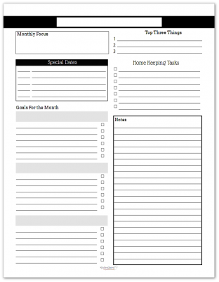 Black and White Monthly Planner Printables are here