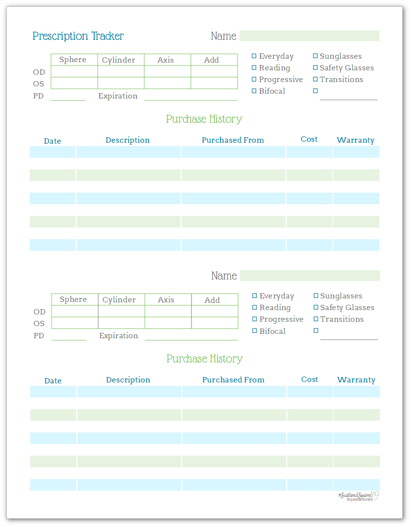 Glasses Prescription Tracker