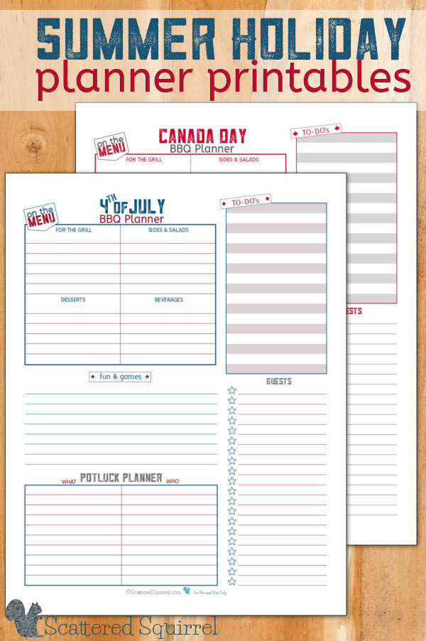 A BBQ with family and friends is a great way to kick off the summer and celebrate your nation's birthday! Use these handy holiday planner printables to help you plan the perfect BBQ!