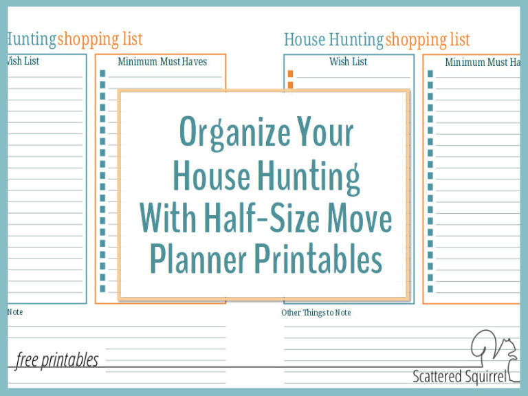 Organize Your House Hunt With Half-Size Move Planner Printables