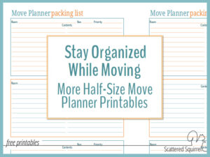 Stay Organized While Moving with Half-Size Move Planner Printables