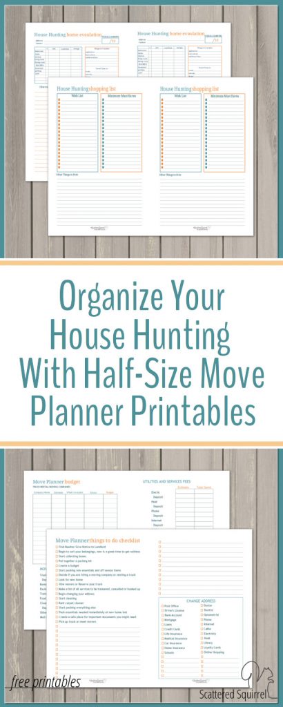 Organize Your House Hunt With Half-Size Move Planner Printables