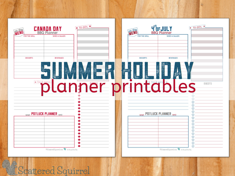 Throw a Patriotic Bash with these Summer Holiday Planner Printables