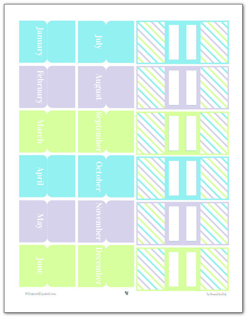 Simple Monthly Planner Tabs, Monthly Tabs Sticker for Planner