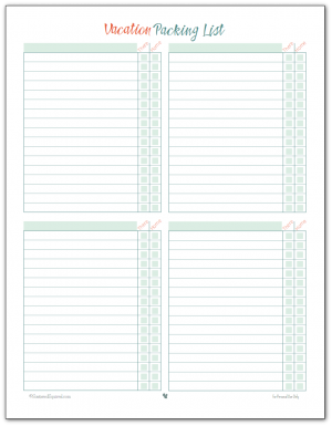 vacation planner printables