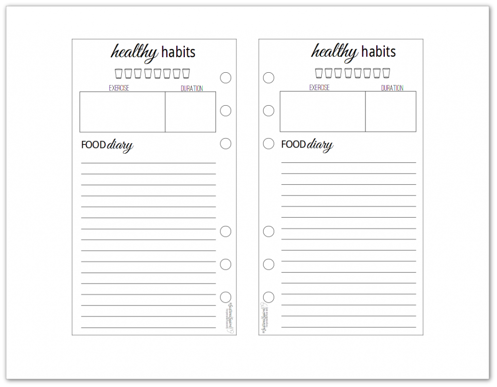Black and White Healthy Habits Trackers for Your Planner