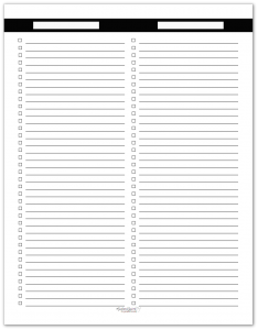 Black and White Master To-Do List Printables in Three Sizes