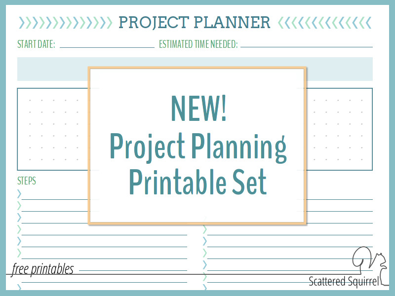 New Project Planning Printable Set Scattered Squirrel