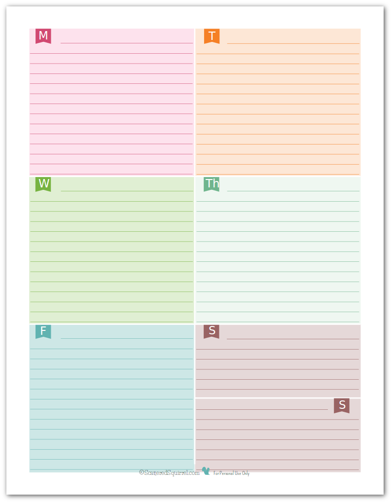 Half Size Planner Printables - Scattered Squirrel