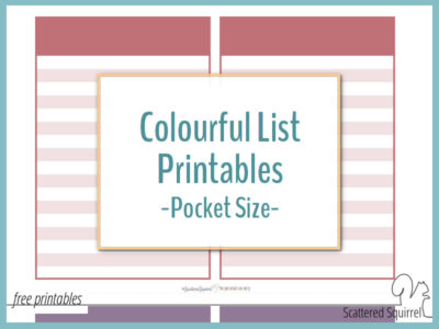 These colourful list printables are great for making lists, taking notes, goal setting and more. Use them on their own or turn them into a pocket size notebook.