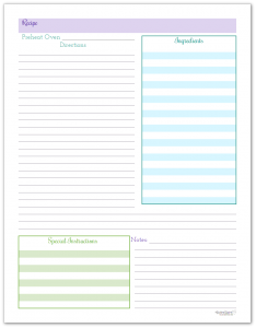 Organize Your Recipes With These Handy Recipe Page Printables