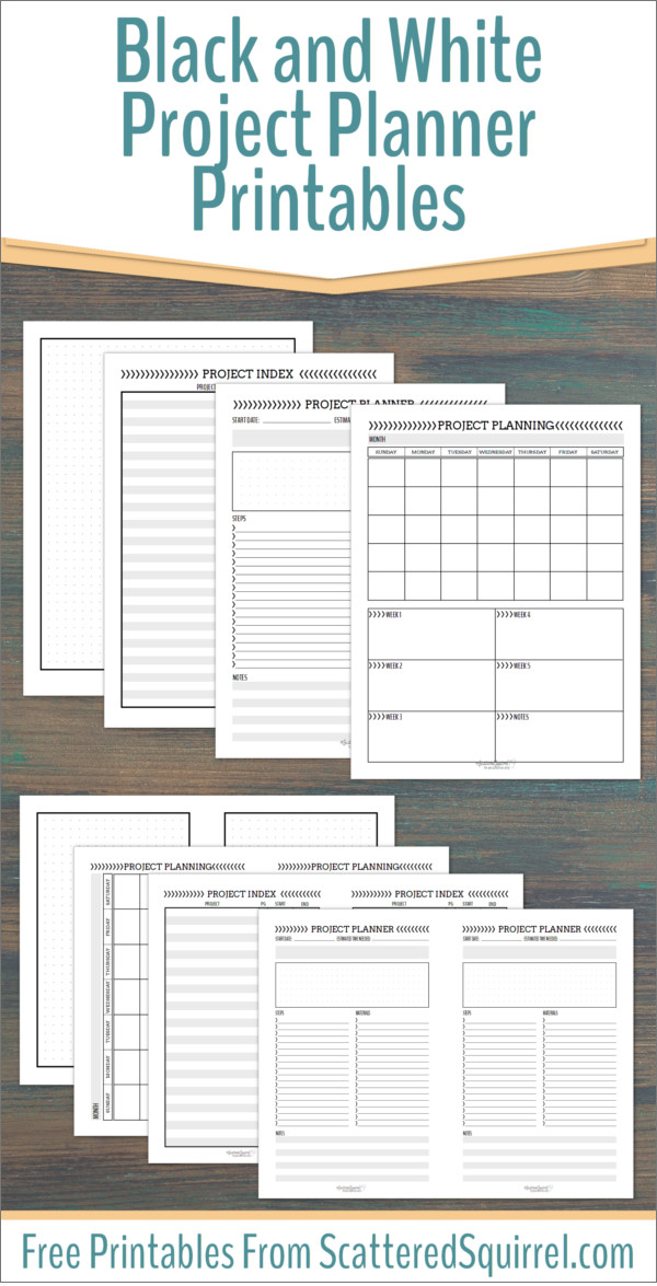 free printable project planner page