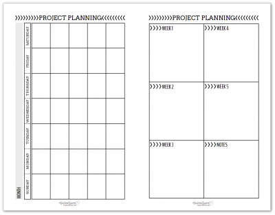 black and white half-size project planning