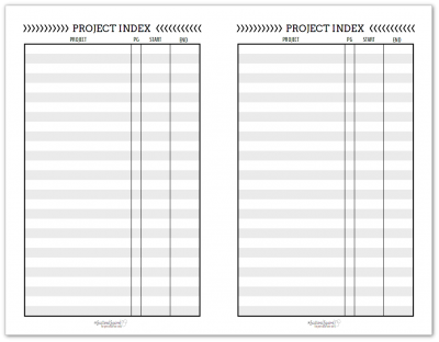 half-size black and white project index